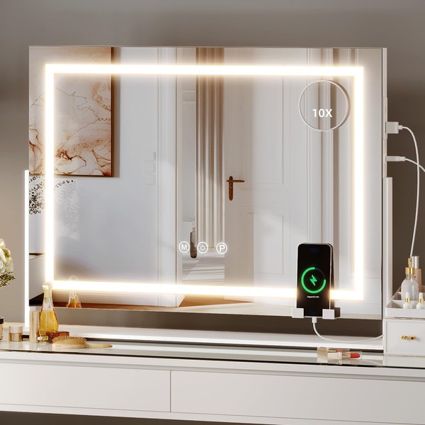 LLTZH Vanity Mirror with LED Lights and USB & Type