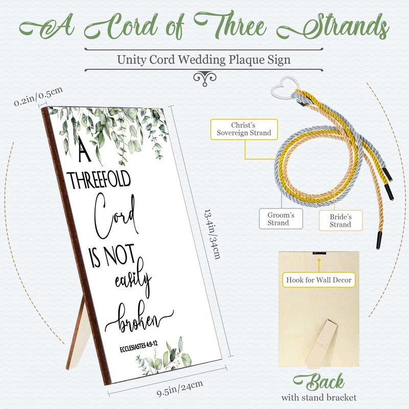 A Threefold Cord Wedding Sign Wedding Unity Sign Strand of