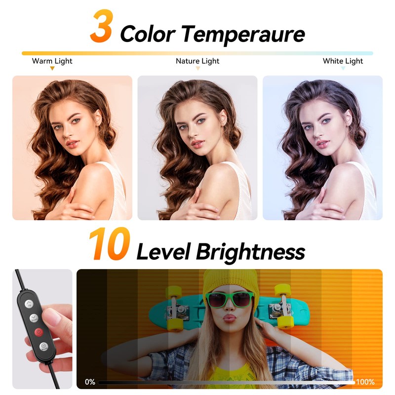 TODI TODI 12" Ring Light with 63" extendable Tripod Stand,