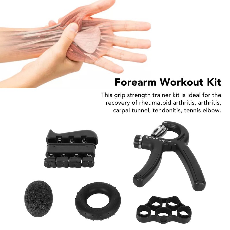 Hand Grip Strengthener Kit Elastic Silicone Skin Friendly Portable Forearm