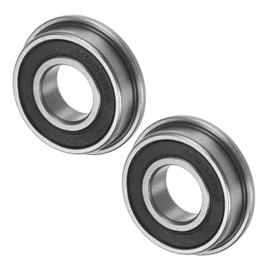M METERXITY 2-Pack F6900-2RS Flanged Ball Bearing, 10 x 22 x 6mm Double Rubber Shielded Chrome Steel (GCr15) Flange Rip Bearings for Wheelbarrow/Printer/Fax Machines/Power Tools