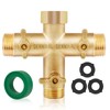 Denninal 3 Way Hose Splitter, Solid Brass High Flow 3