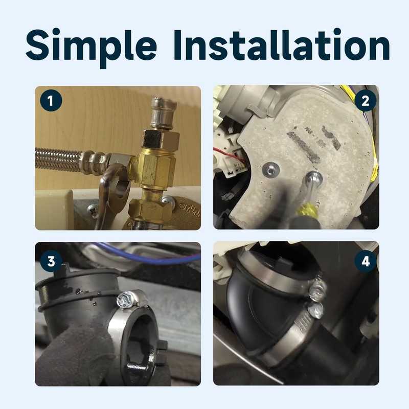 LEYURISE Dishwasher Circulation Pump To Sump Elbow Hose and Clamps