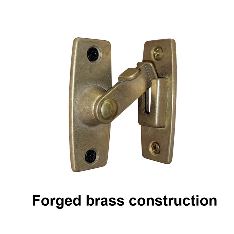 QCAA 2.5" Heavy Forged Solid Brass Door Latch, 90 Degree