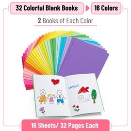 Mr. Pen- Colorful Blank Books, 4.2" x 5.5", 32 Pages, 32 Pack, Blank Notebooks for Kids, Mini Notebooks for Kids, Mini Journal for Students, Blank Journal for Kids, Unlined Notebook, Kids Journal