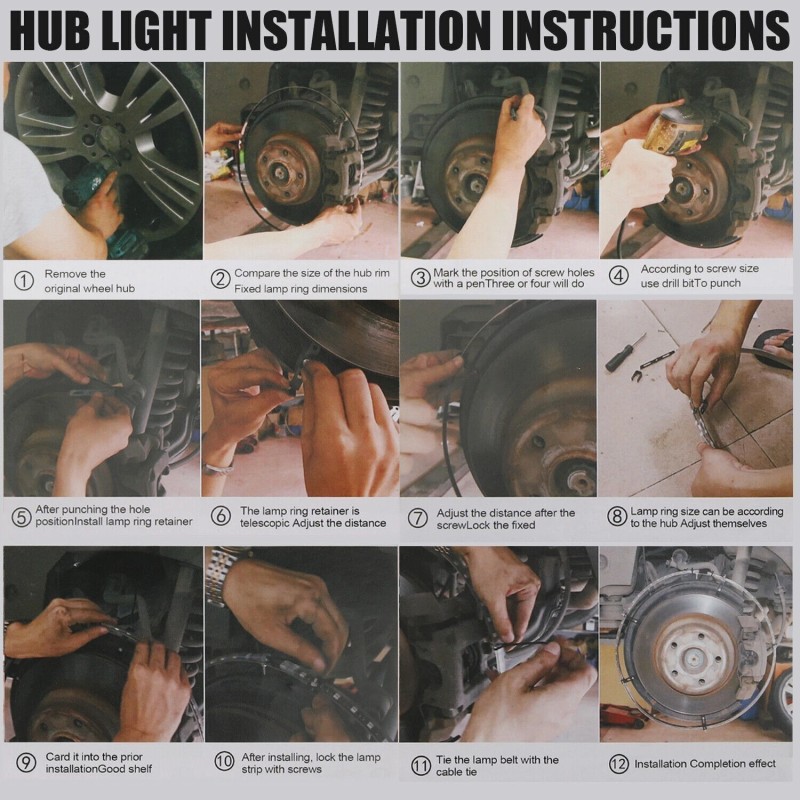 Gearzaar 4x15.5'' RGB Wheel Ring Lights LED Light For Truck