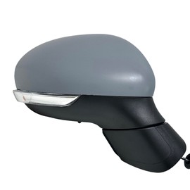 Spieg Passenger Side Mirror for 2016-2022 Fiat 500X | Right Side View Mirror Assembly with Power Adj Heated Manual Fold Blind Spot Monitor Temperature Senso Turn Signal Light | Primed Cover 10 Pins