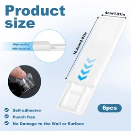 6 Pack Adhesive Punch-Free Socket Holder Power Strip Holder Plug-in Surge Protector Holders Power Strip Wall Mounted Protector Wall Mount Cable Management for Home Kitchen Office