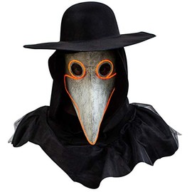 Ghoulish Productions Doctor Peste LED Mask. Black and Orange Led Mask. Gas Mask & Steampunk Line. One size Adult Latex Mask