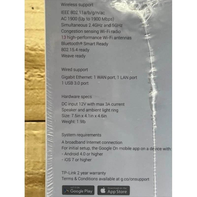 TP-LINK Google WiFi Router By TP-Link OnHub AC1900 TGR1900-Brand New