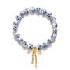 Naturepernulo Beads Bow Charm Bracelets for Women Qinghua Porcelain Beaded