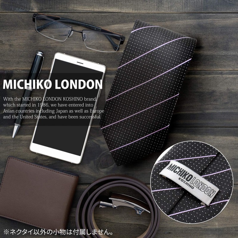 MICHI CORONDON Brand Necktie, Made in Japan, Silk, Jacquard Woven,