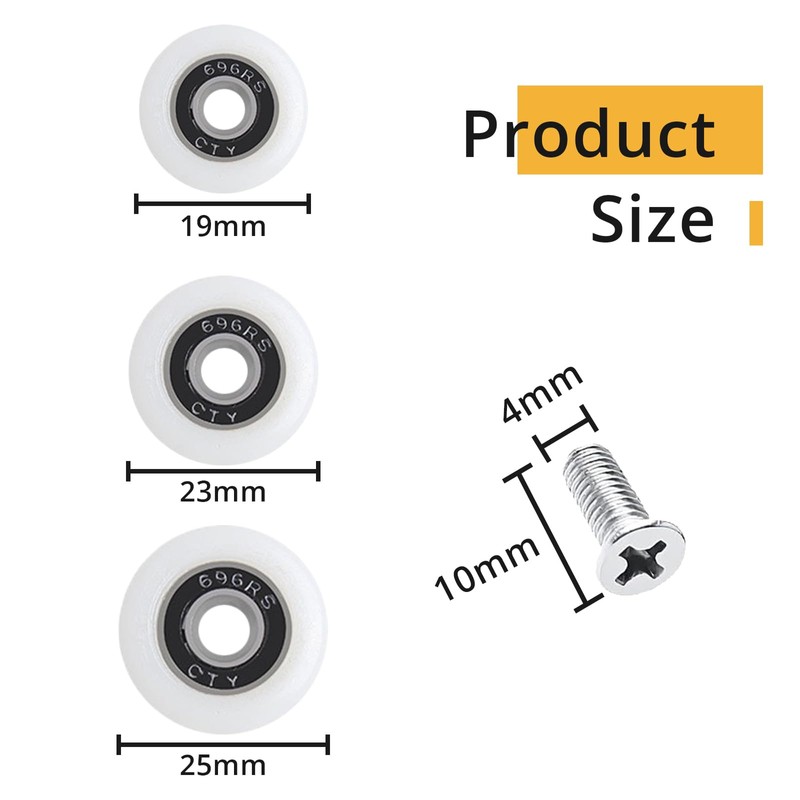 Leliafleury 8 Sets Shower Door Wheels 25mm Shower Door Rollers
