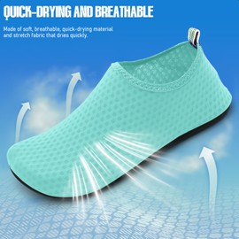 Bathing Shoes, Yoga Shoes, Breathable, Quick-Drying, Non-Slip Barefoot Shoes for Beach, Sports, Surfing and Swimming, Suitable for Men and Women, Blue (sea blue), 42/43 EU