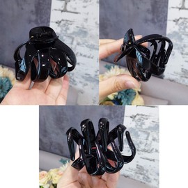 Women's Hair Clips, 4 Pieces Plastic Medium Claw Clips Hair Claw Hair Grips Hair Pins Hair Accessories for Women Girls Black