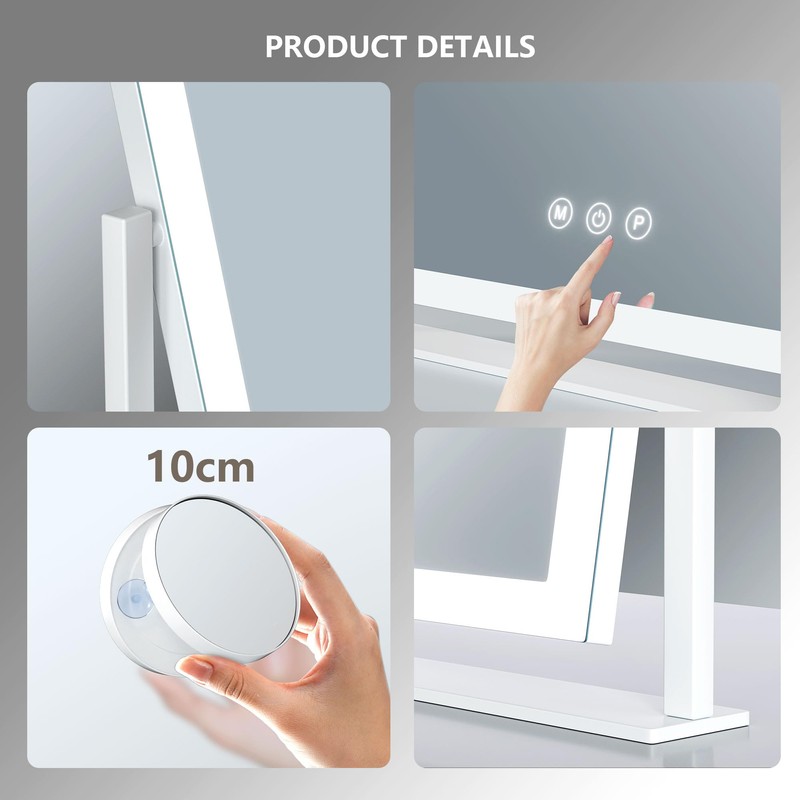 Gvnkvn Lighted Makeup Mirror, 17.3"x13" Hollywood Vanity Mirror with Led