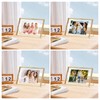 Odowalker 2 Pcs Gold Floating Picture Glass Photo Frame, Glass
