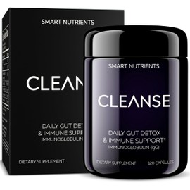 CLEANSE Limited Edition | IgG Dairy-Free Colostrum | 50.5% IgG Concentrated Immune Support | Daily Gut Health Detox, Energy, Prebiotic, Digestive Support | 120 Capsules | 30 Day Supply, 1-Pack