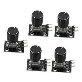 TEHAUX Rotary Encoder Module 5 Pcs Digital Potentiometer Rotary Ky-040 Rotary Encoder Brick Encoder with Rotary Knob Brick Sensor Electric Parts with Pin Black