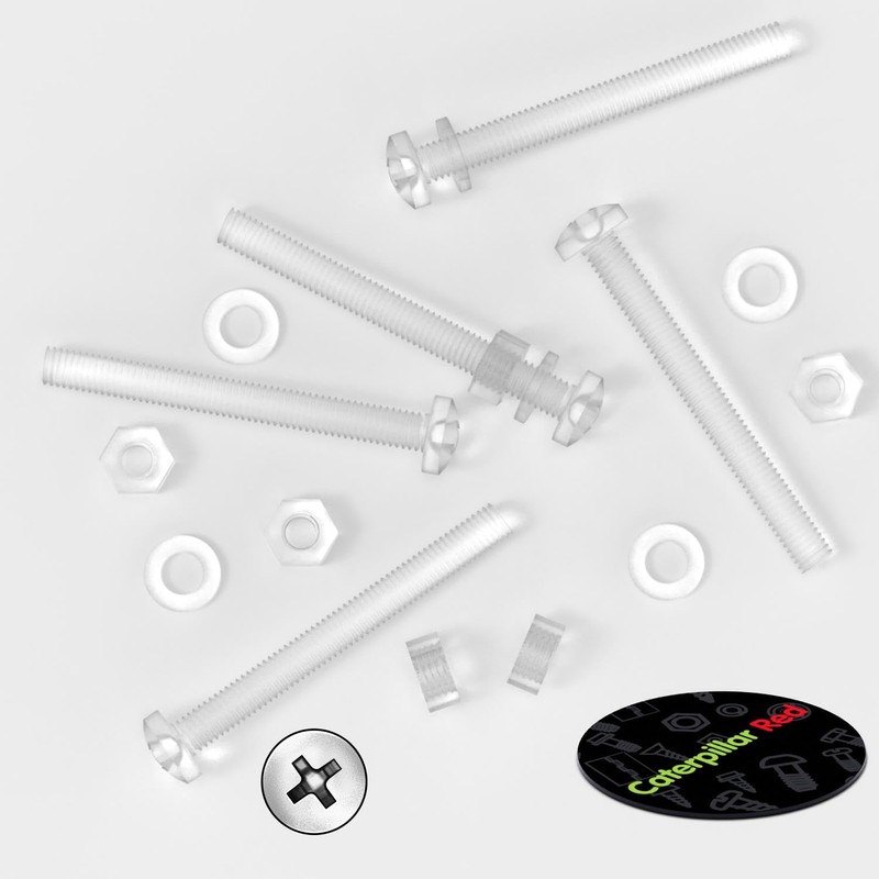 Pack of 60 Transparent Clear Plastic Acrylic M6 x 60mm