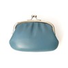 Matsunoya Cowhide Leather Leather Purse Blue Gray Made in Japan