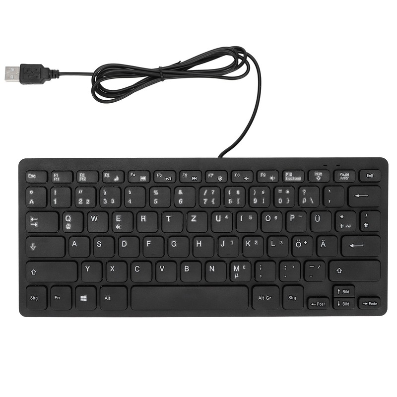 Computer Keyboards Ergonomic Design UltraThin Mini Durable Wired 78 Keys