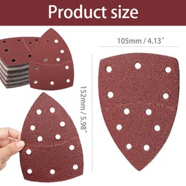 50 PCS Sanding Pads,11 Hole Sanding Sheets Hook and Loop Mouse Sander Pads Assorted 40/60/80/120/180 Grits Mouse Sandpaper Compatible with Bosch Multi Sander Accessories PSM 100A PSM 200 AES PSM 18
