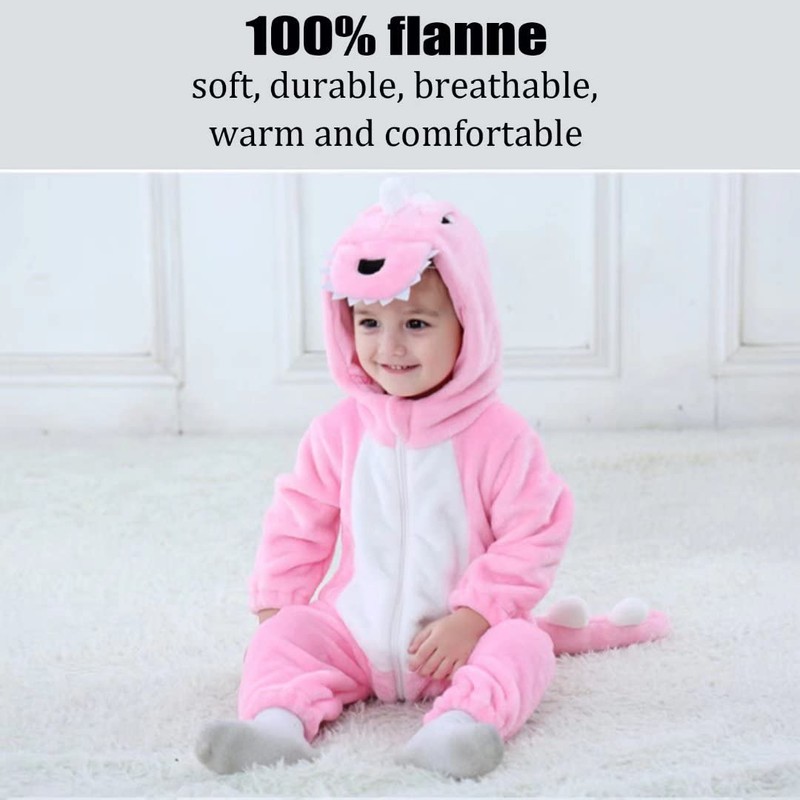 whorse Pijama Unisex para bebé, diseño de Animales, Pink Dinosaur,