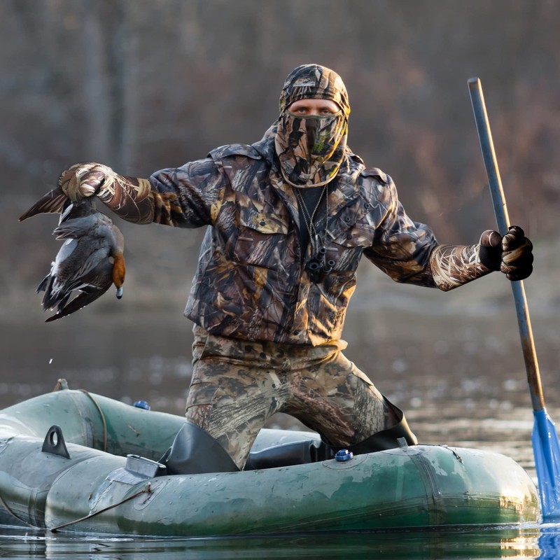 AUSCAMOTEK Waterproof Neoprene Duck Decoy Gloves - Insulated Blind Gauntlet