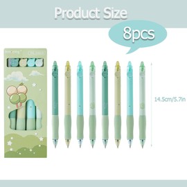 Kaizuca 8 Erasable Ballpoint Pens, 0.5mm Erasable Pen Set, Student Gift, School Office Supplies, With Eraser,Thermosensitive ink Retractable(blue)