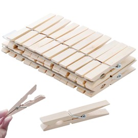 Clothes Pins Wooden Clothespins Wood,Close Pins,3.5in Wood Clothes Pins Heavy Duty Outdoor(24 Pcs)