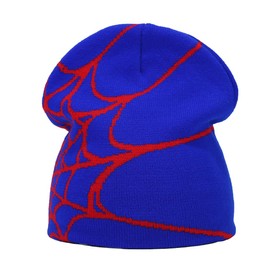 Pooyikoi Women Beanie Winter Warm Beanies Men Casual Skullies Outdoor Y2K Gothic Spider Pattern Wool Acrylic Knitted Hat