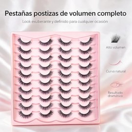 HANNEA Pestaas Postizas Naturales Estilo Manga Look Juego de Extensiones de Pestaas Tira Completa Livianas para Uso Diario Principiantes              