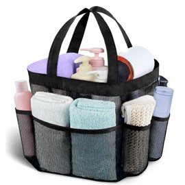 Attmu Mesh Shower Caddy Portable, Quick Dry Hanging Shower Tote Bag for College Dorm Room Essentials, Large Capacity Shower Caddy Dorm for Bathroom Gym Swimming