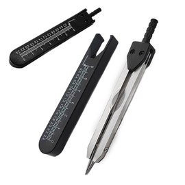 KASELIN ECG Divider, ECG ECG EKG Caliper, Medical, Nursing, Ruler Drafting Divider, EKG Ruler, Portable ECG, Dual Foot Needle, Case Included, Nursing ECG, Scale with Case, Divider Caliper (Black)