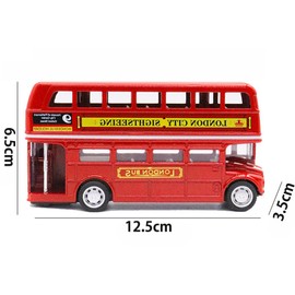 YGCHEN Mini Bus Model London Red Alloy Double Decker Bus Model 1/64 Scale Toy Car Miniature Models Toy Bus Ornament