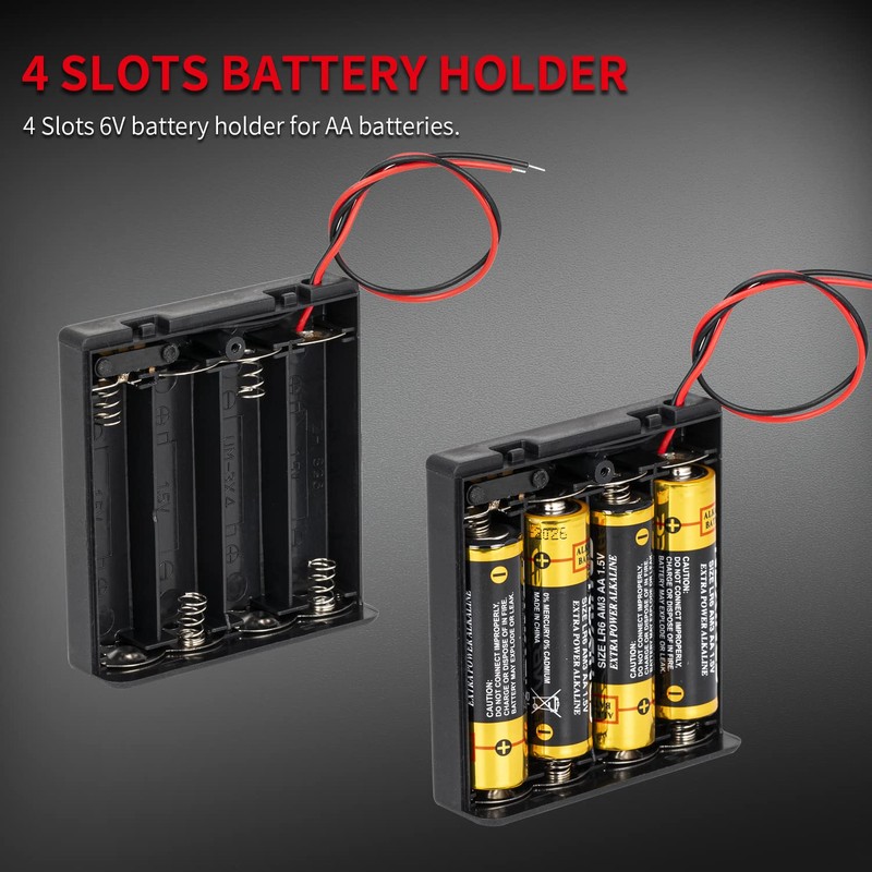 DAIERTEK 4 AA Battery Holder with Switch 6V Battery Case