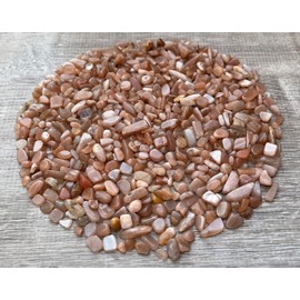 2 oz Lot Natural Semi Tumbled Gemstone Chips, Crushed Mini Crystals, Undrilled Crystal Chips (Peach Moonstone)