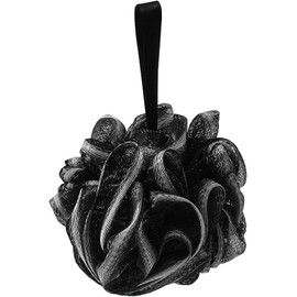 1Pc Black Body Scrubber Comfortable Friendly to Skin Premium Colorful Loofah Sponge Shower Mesh Bath Sponge,Bathing Accessories,Suitable for Home,Dorm,Bathroom,Restroom Bath Sponges Bathing Accessorie