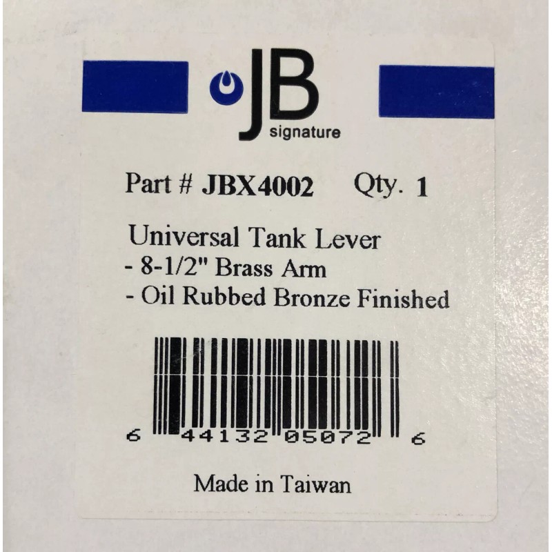 JB Sognature Toilet Lever Tank Universal 8-1/2” Arm Solid Brass