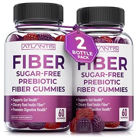 Atlantis Nutrition- Gomitas de fibra sin azcar para adultos. Suplemento de fibra formulado con 5 g de fibra y 5,4 g de dibiticos.                     