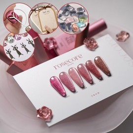 From the Nail Rose Core 6 Piece Set Glitter Magnet Gel / 프롬더네일 로즈코어 6종 세트 글리터자석젤
