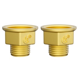 Aitsite Reducer 3/4 to 1 Inch Brass Reducer Extension with Hex 3/4 Inch Male Thread x 1 Inch Female Thread Reducer for Conversion of Pipe Connections (Pack of 2)