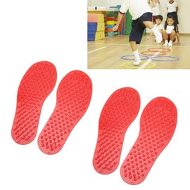 Wakects Footprint Markers Funny Wear Resistant PVC Practice Foot Markers for Nursery (Red)