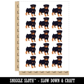 Rottweiler Rottie Standing Dog Temporary Tattoo Water Resistant Fake Body Art Set Collection - 15 2" Tattoos (1 Sheet)