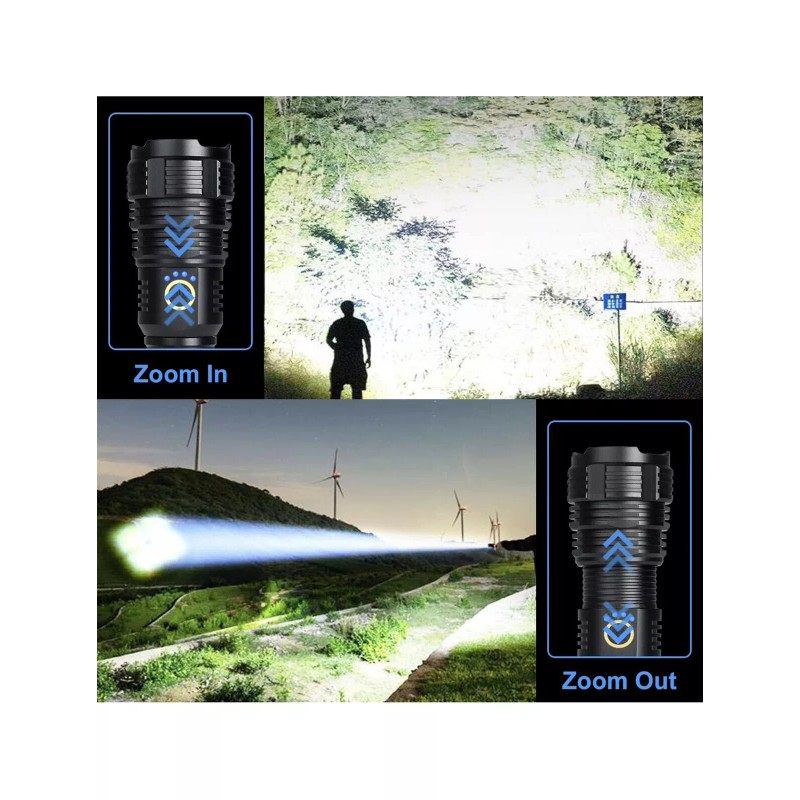 BengMxj Rechargeable LED Flashlights, 990000 High Lumens Flashlight, XHP70 Tactical