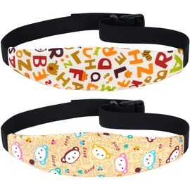 Headrest Car Children, Headrest Child Seat, Child Seat Accessories Headband, Adjustable Sleeping Holder Belt for Baby Seats, Car Seats (White + Colour)