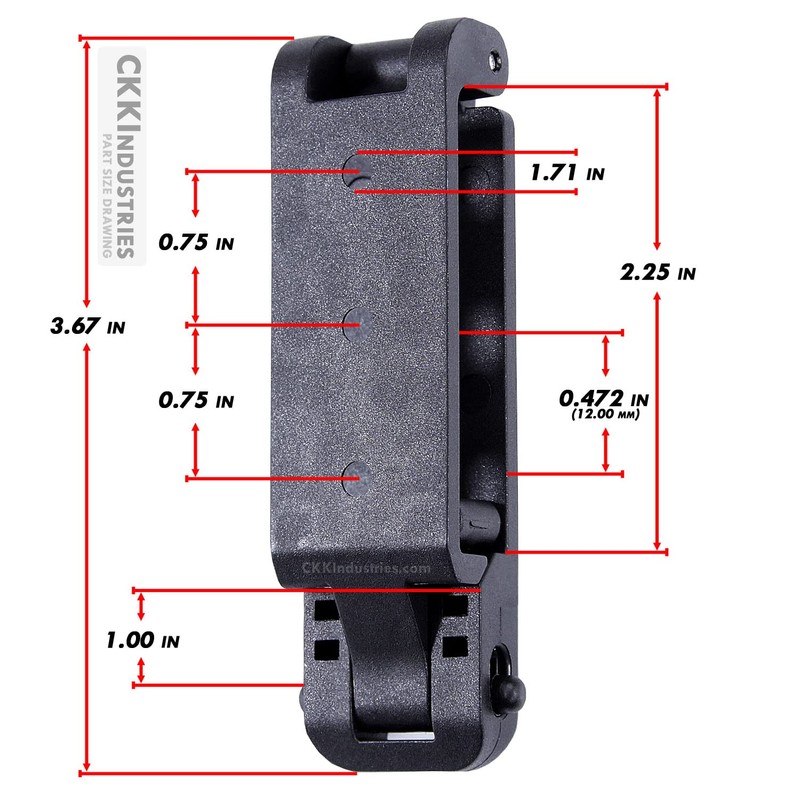 HolsterSmith [1 Pack] Molle Compatible Locking Belt Clip – Adjustable