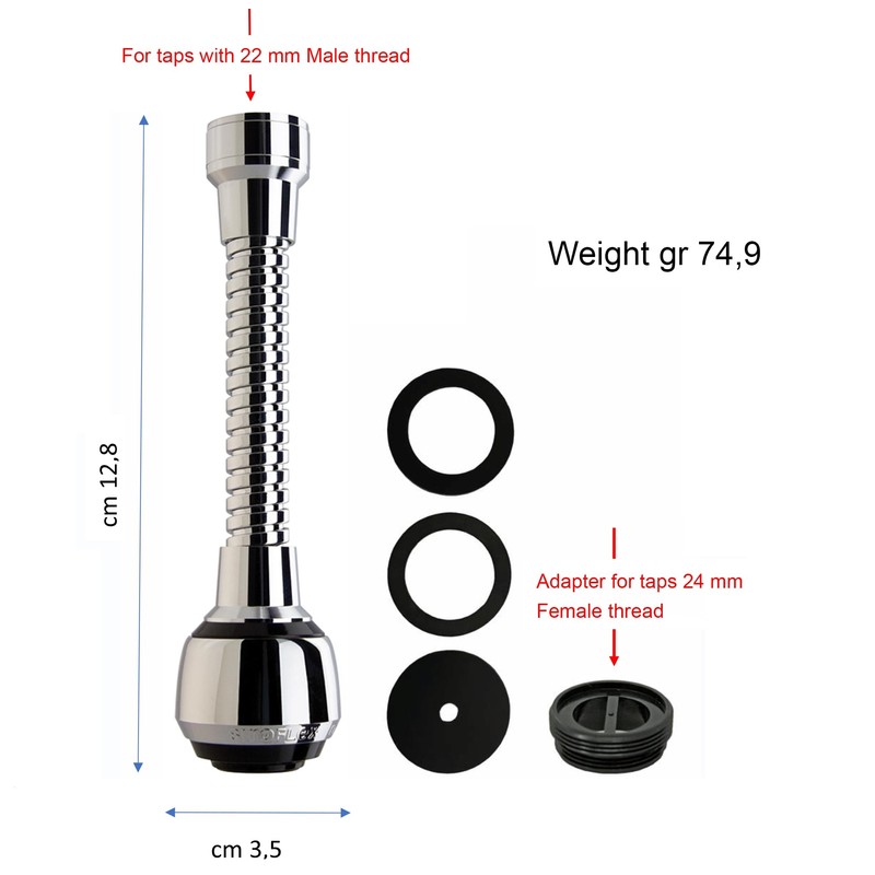 Siroflex 2510/S Milady AEREATORE Hand Shower, Chrome/Black