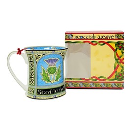 Royal Tara Scotland Mug with Thistle - New Bone China Scottish Porcelain in a Gift Box